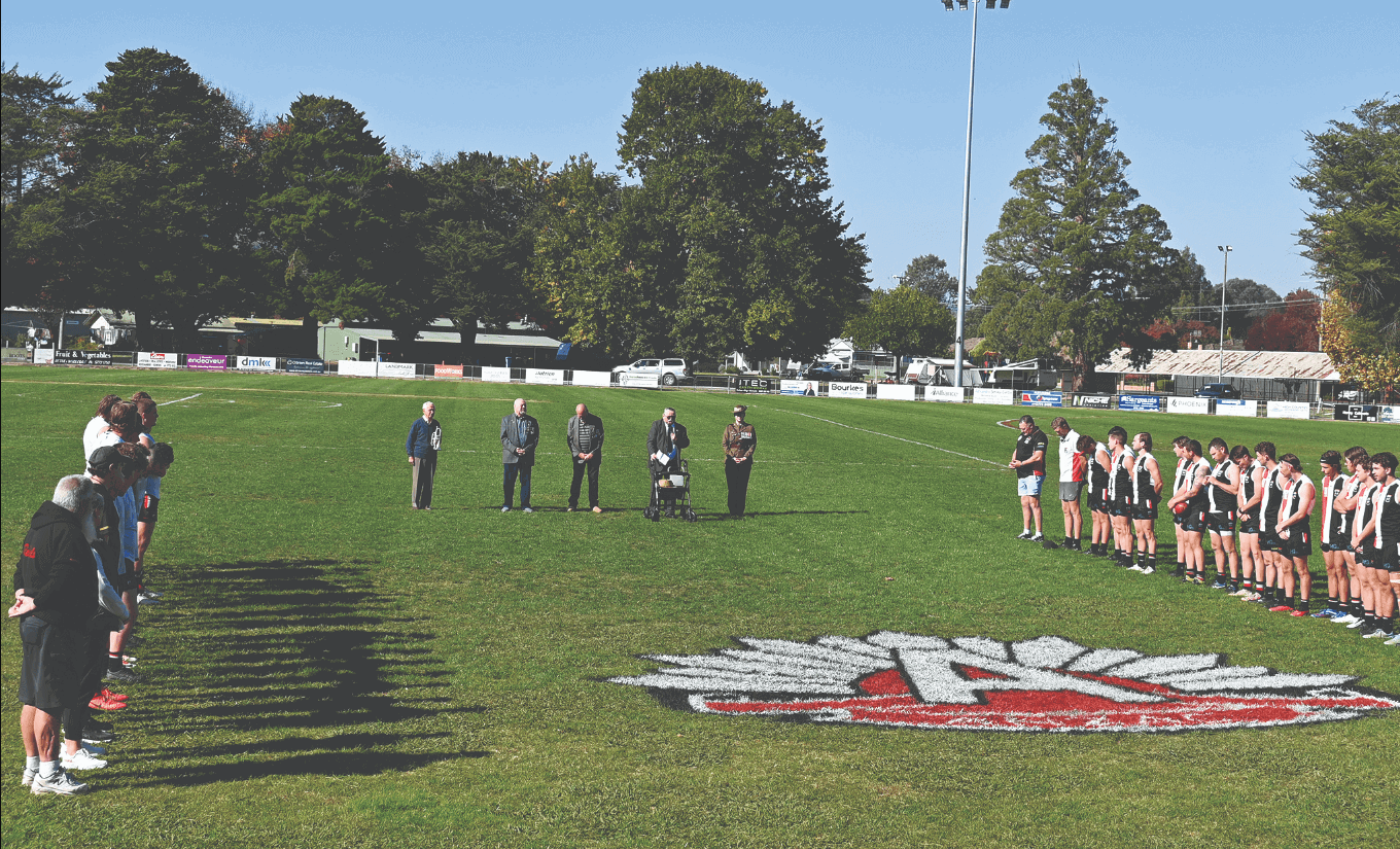 All in attendance at the match observed a moment of silence before the ANZAC game began.