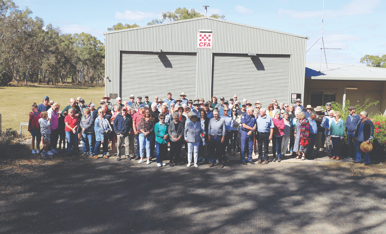The attendees outside the Limestone CFA Fire Station.