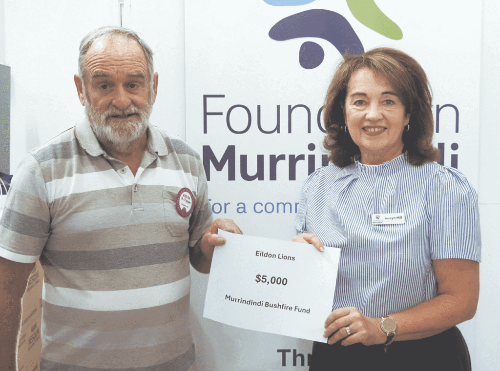 Eildon Lions donate to Foundation Murrindindi