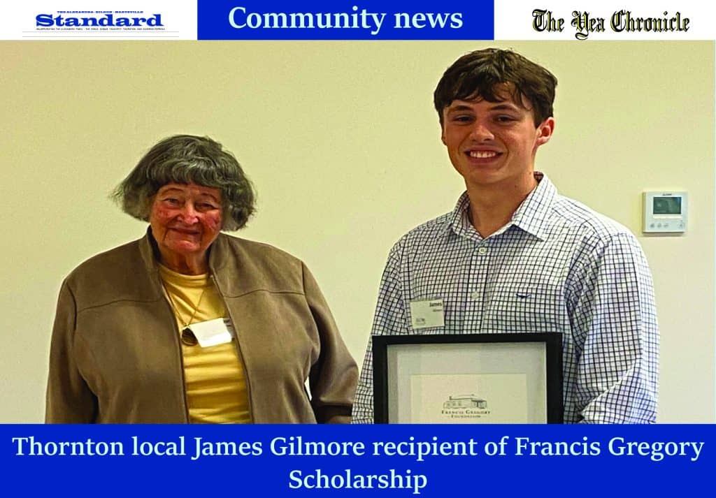 Thornton local James Gilmore recipient of Francis Gregory Scholarship