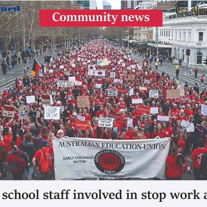 Local school staff involved in stop work action