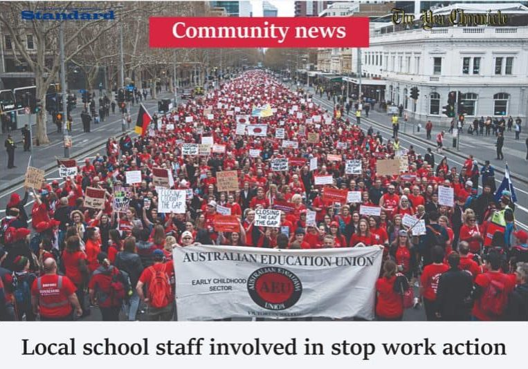 Local school staff involved in stop work action