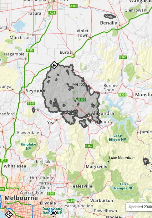 Why is the Longwood fire still on the VicEmergency map?