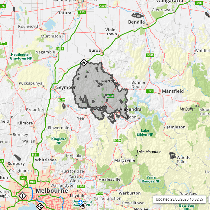 Why is the Longwood fire still on the VicEmergency map?