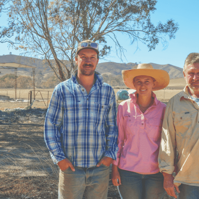 Fire affected farmers: Greg and Darcey Heffernan