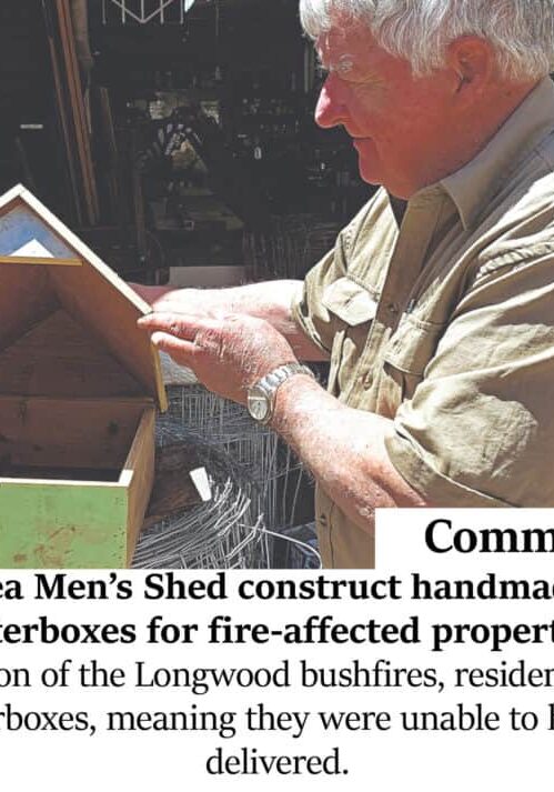 Yea Men's Shed construct handmade letterboxes for fire-affected properties