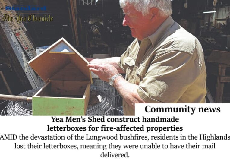 Yea Men's Shed construct handmade letterboxes for fire-affected properties