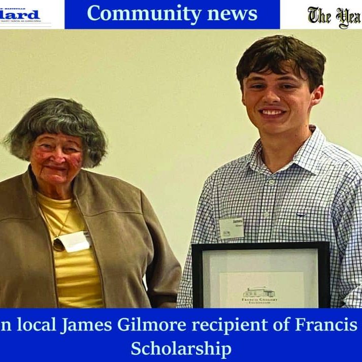 Thornton local James Gilmore recipient of Francis Gregory Scholarship