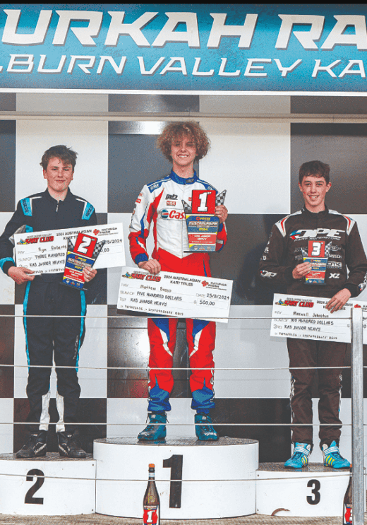 Podium finish at the Australasian Kart Titles Podium finish at the Australasian Kart Titles