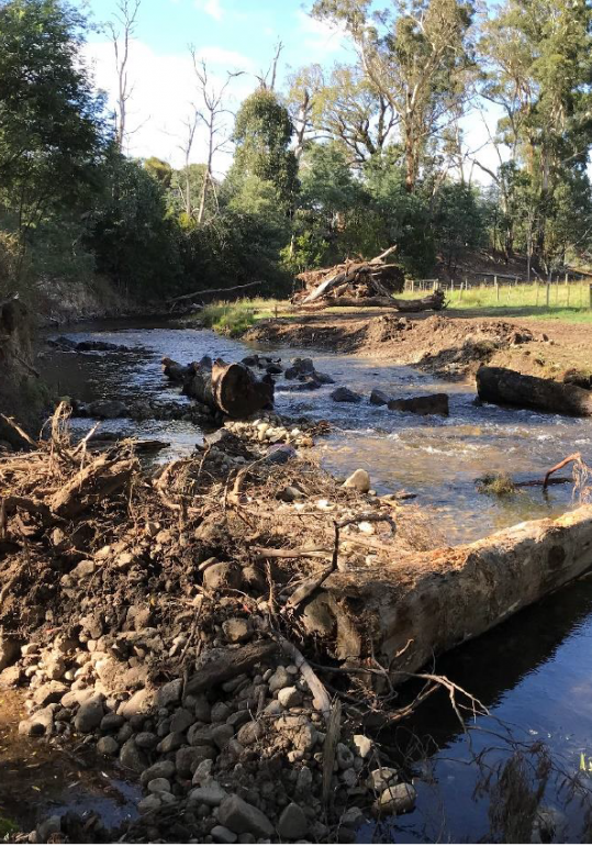 Works without a permit on a waterway, Steavenson River at Buxton. Photo GB CMA March 2020 Works without a permit on a waterway, Steavenson River at Buxton. Photo GB CMA March 2020