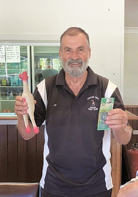 Winner, winner, no chicken dinner. $100 Chooklotto collected by John Tanner. Winner, winner, no chicken dinner. $100 Chooklotto collected by John Tanner.