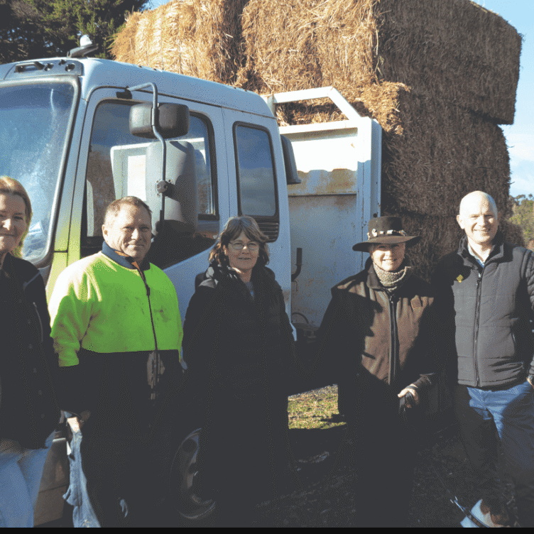 Welcome delivery of hay bales for local farmers