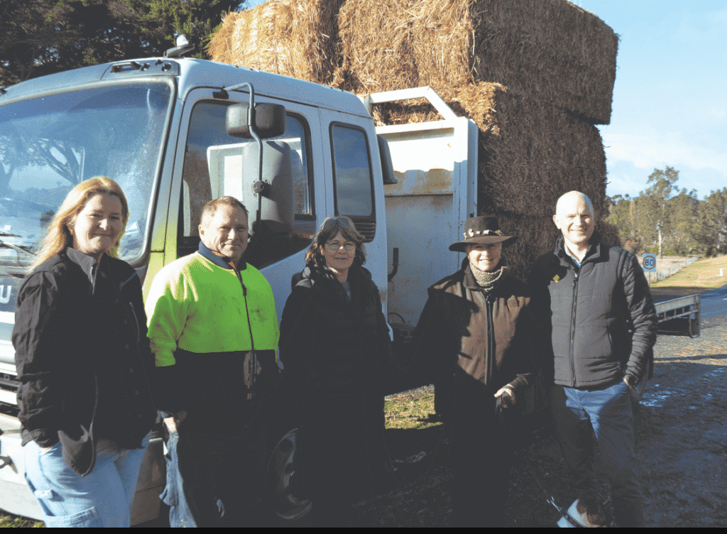 Welcome delivery of hay bales for local farmers