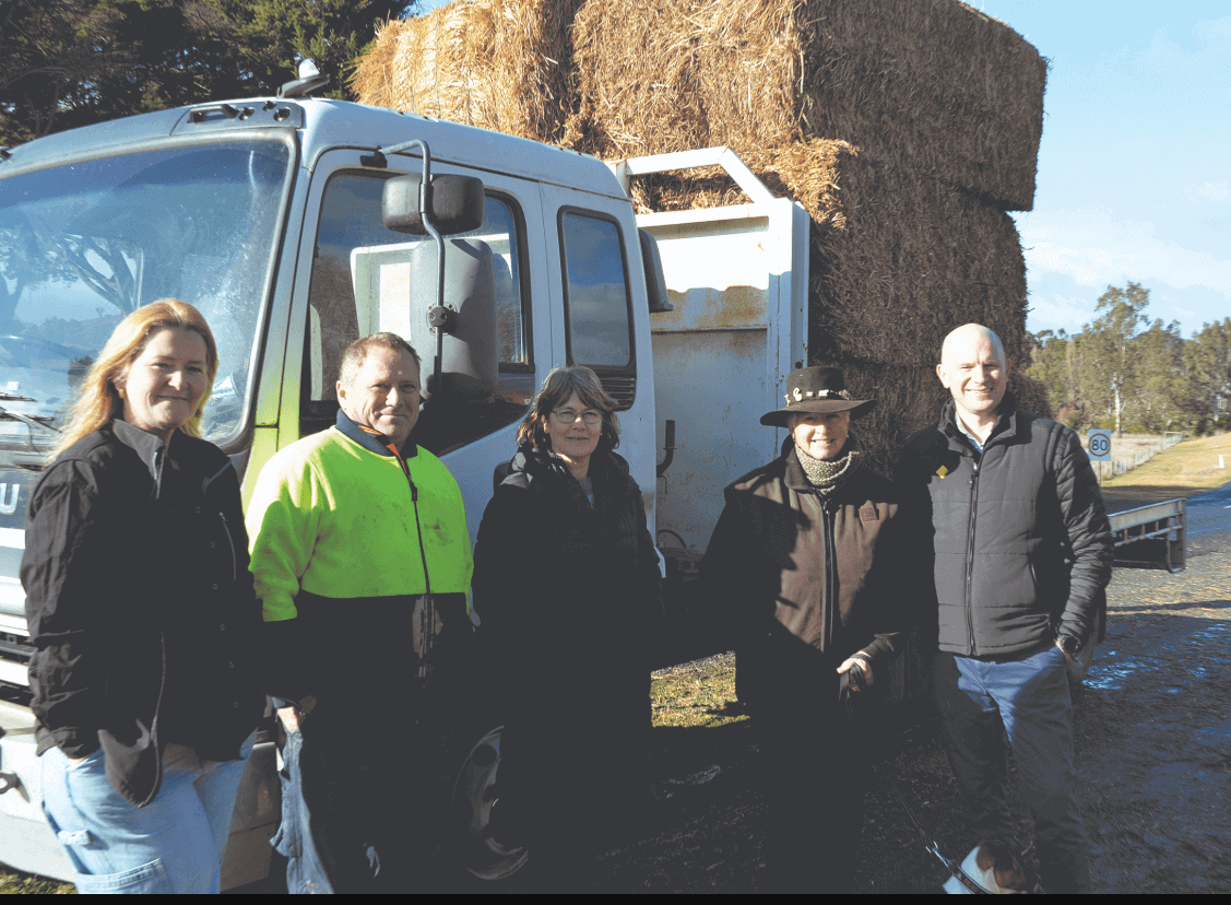 Welcome delivery of hay bales for local farmers