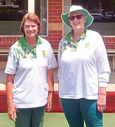 Ladies' Bowls Pairs winners, Viv Cavanagh and Angela Finn.