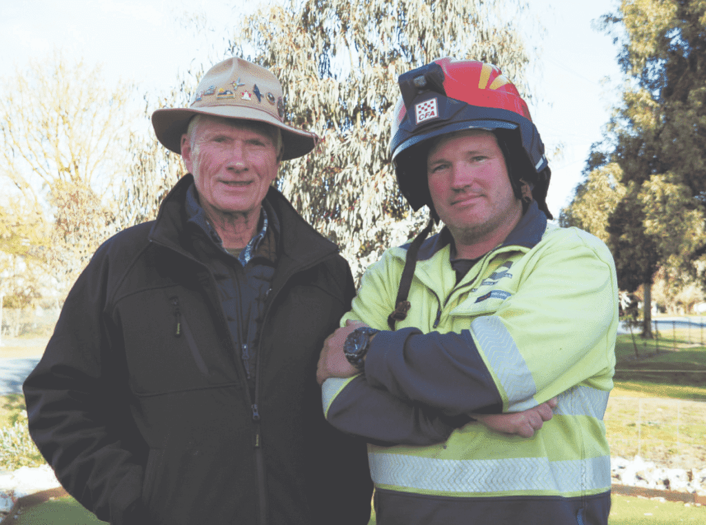 Steve and Chris Lynch: father and son wearing important hats